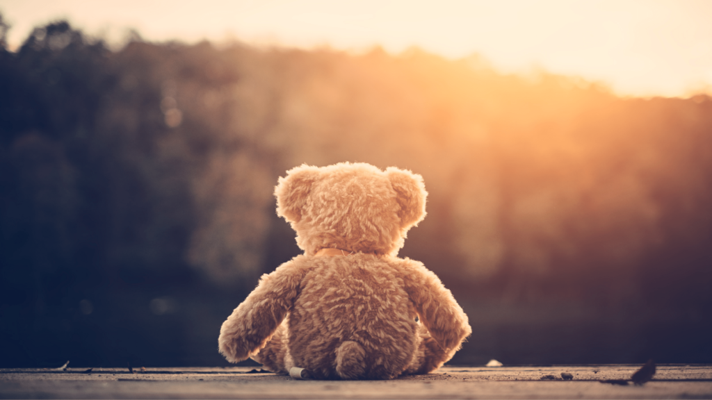 lost teddy bear left alone by a child