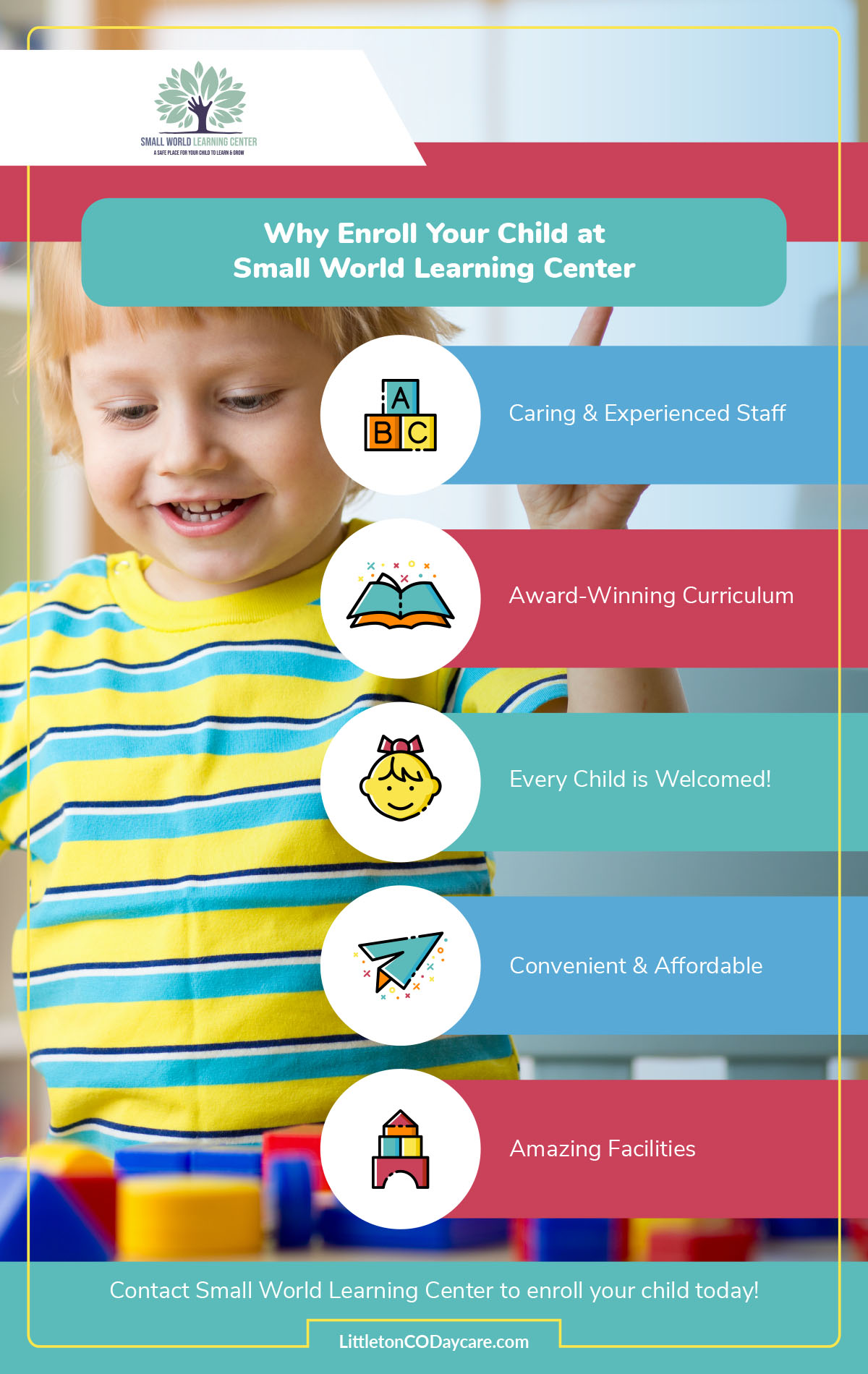 Why Enroll Your Child at Small World Learning Center Infographic