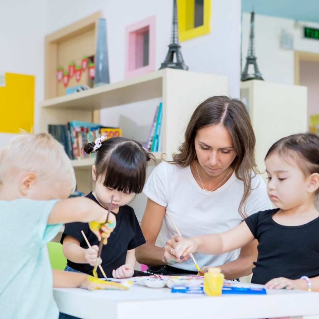 teacher with three kids