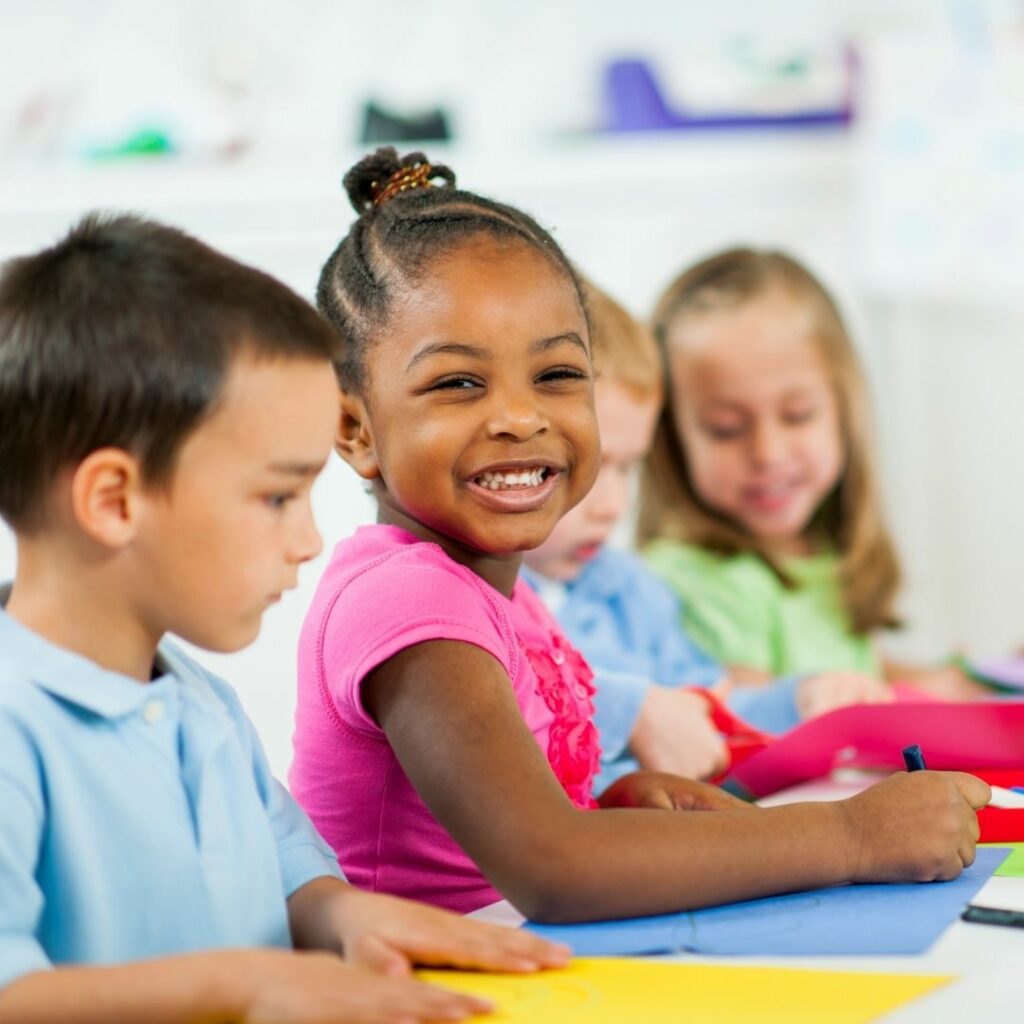 Image of kids coloring