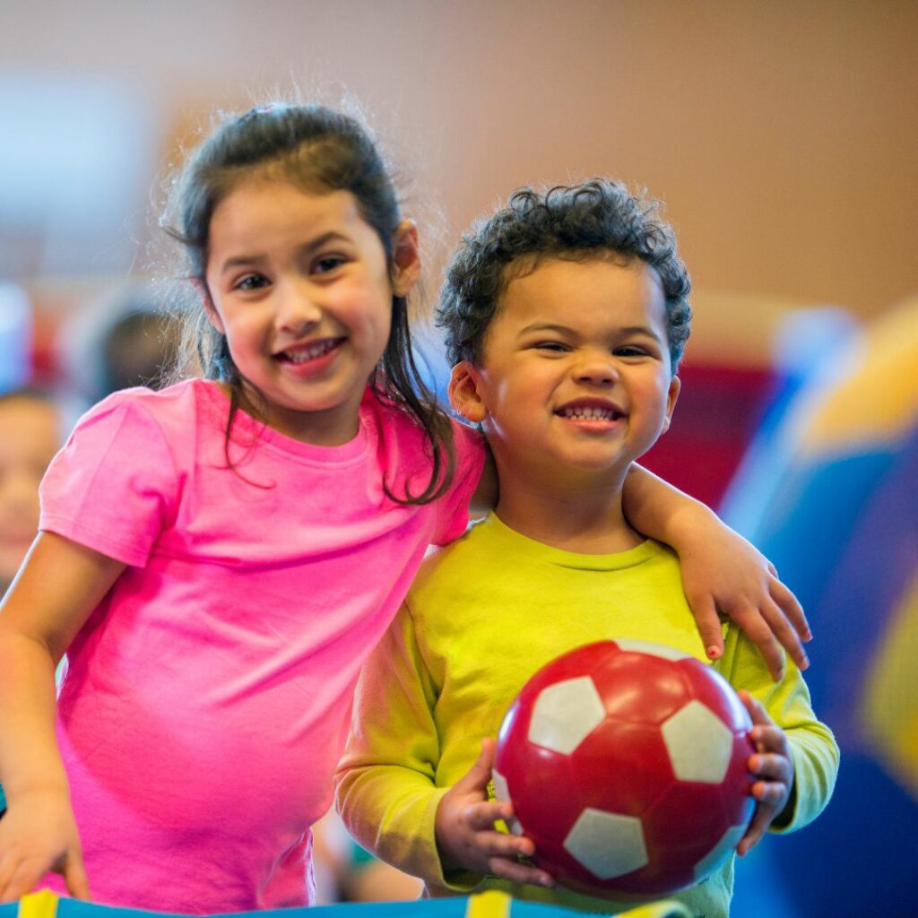 Preschool kids smiling at camera