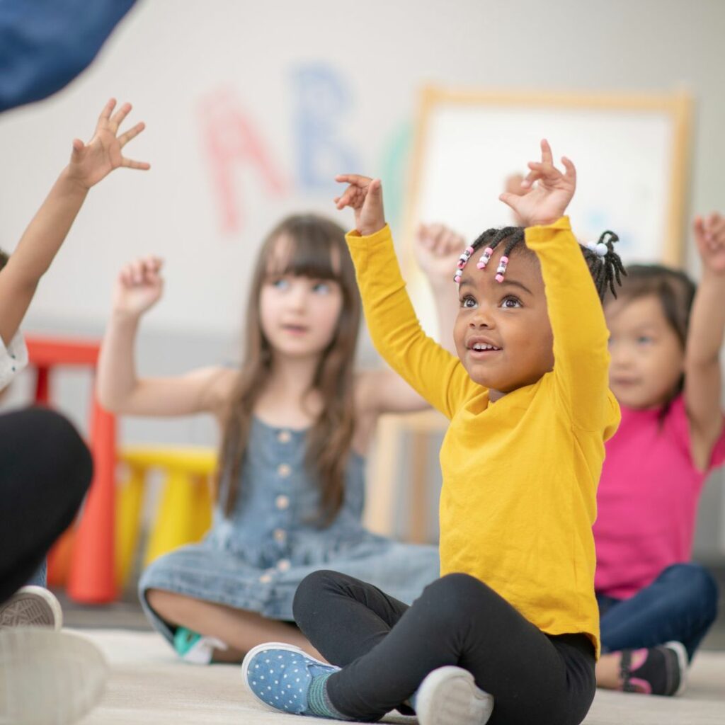 Small children attending pre-kindergarten. 